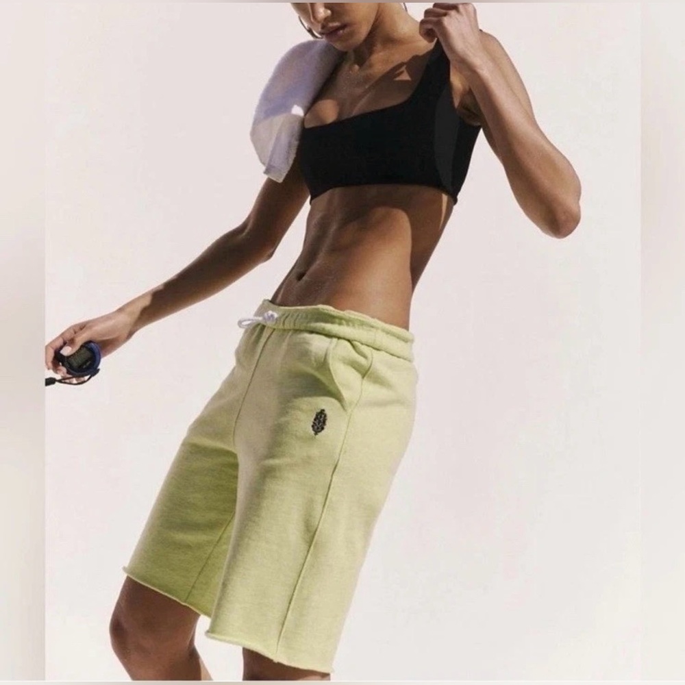 FP Movement For The Win Long Shorts in Sour Citrus Gray Heather